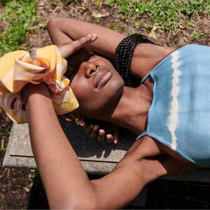 Zara Blue And White Tye Dye Crop Top Size Medium